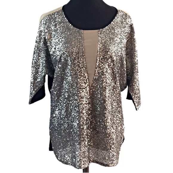 Collective Concepts Tops - Collective Concepts Sequin Blouse S Black S/S